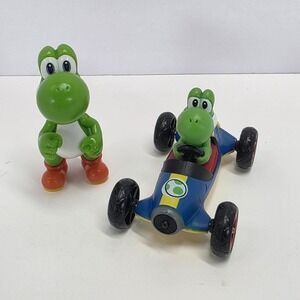 Nintendo Yoshi Figure Lot Jakks Pacific 2.5 Inch Action Figure and Mario Kart